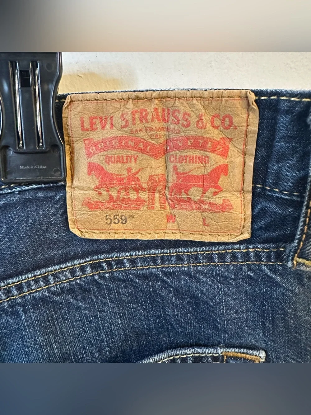 Levi's 559 Relaxed Straight Blue Dark Wash Denim Jeans Big and Tall 50x30 Casual